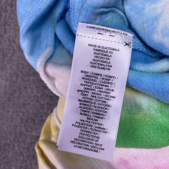 Polo Ralph Lauren Tie Dye Fleece Sweat Shorts Men's XL Pink Yellow Green Gym - Picture 8 of 13